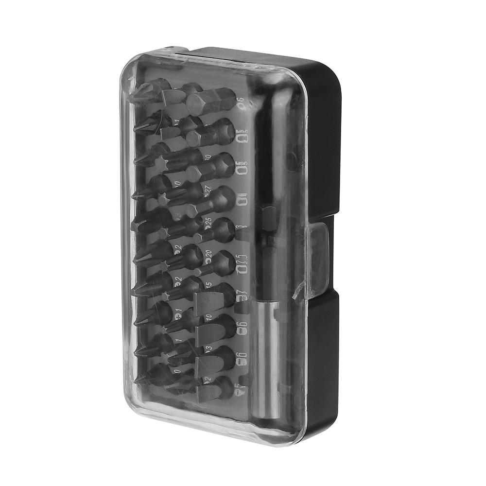 31PCS Drill Bits Set with PH PZ SL H T Sizes and 60mm Extension Rod in Durable Plastic Case Versatile Heavy-Duty and Ideal for All Your Drilling Needs