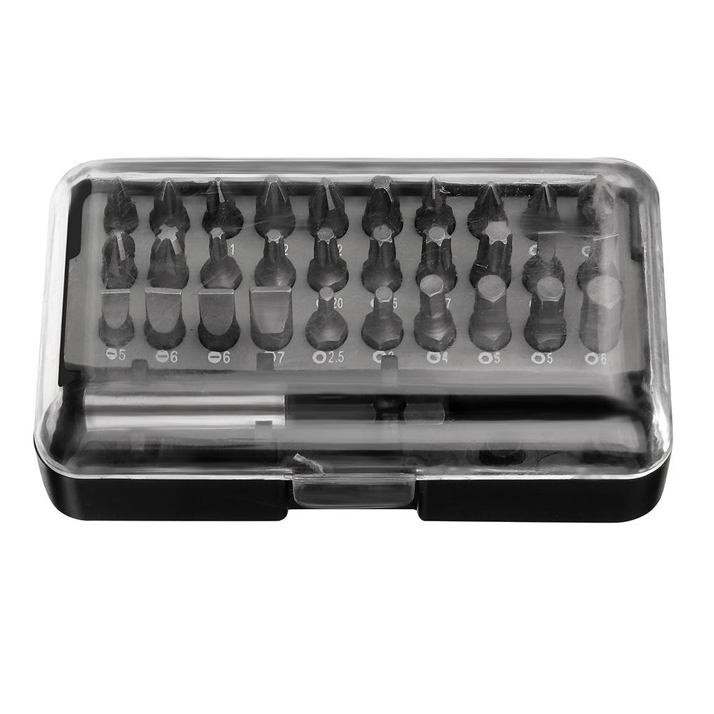31PCS Drill Bits Set with PH PZ SL H T Sizes and 60mm Extension Rod in Durable Plastic Case Versatile Heavy-Duty and Ideal for All Your Drilling Needs