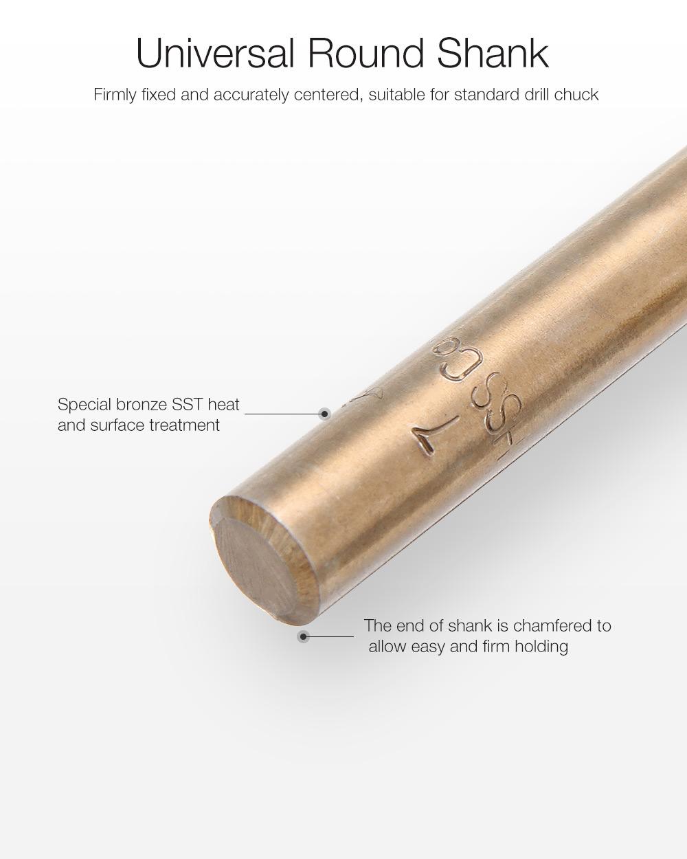 Socoje M35 Cobalt Drill Bit Set -Co Jobber Length Twist Drill Bits with Plastic Case for Stainless Steel Wood Metal Drilling