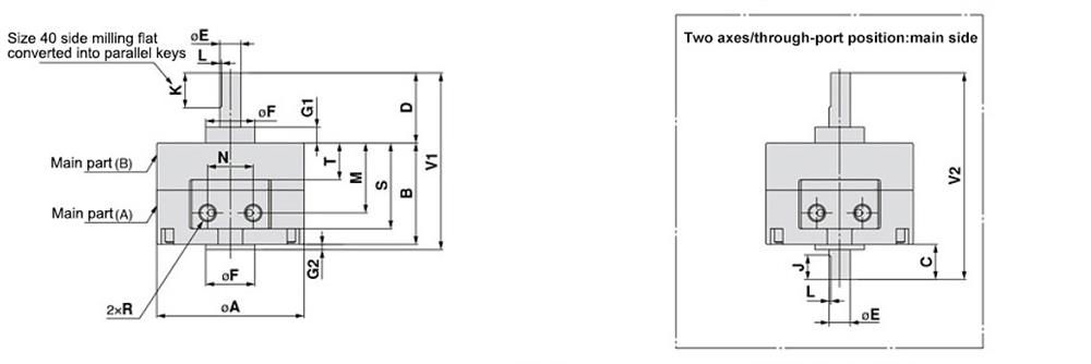10mm Rotary Pneumatic Cylinder, Vane Type