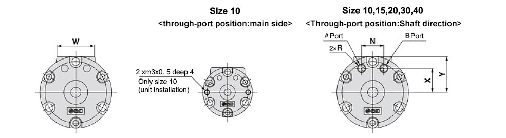 10mm Rotary Pneumatic Cylinder, Vane Type