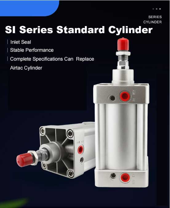 SI Series Stable Performance Silver Aluminum Alloy Air Standard Pneumatic Cylinder 10 units