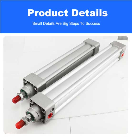 SI Series Stable Performance Silver Aluminum Alloy Air Standard Pneumatic Cylinder 10 units