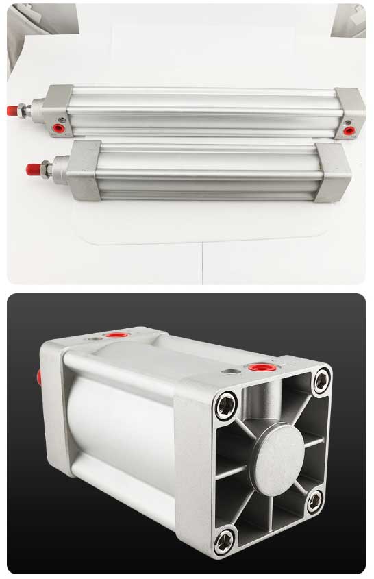 SI Series Stable Performance Silver Aluminum Alloy Air Standard Pneumatic Cylinder 10 units