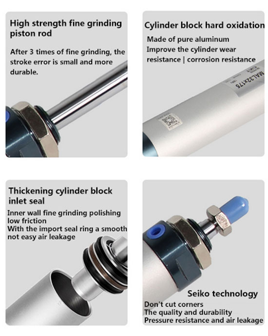 Small Pneumatic Cylinder,  20mm Bore, 300mm Stroke