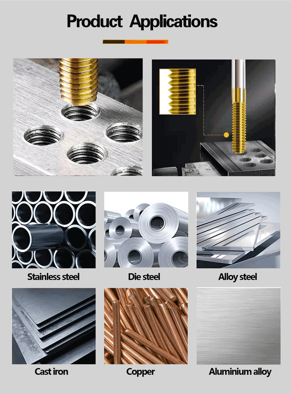 High Quality M3-M12 Factory Custom Thread Tap Tap Thread Paint Support OEM