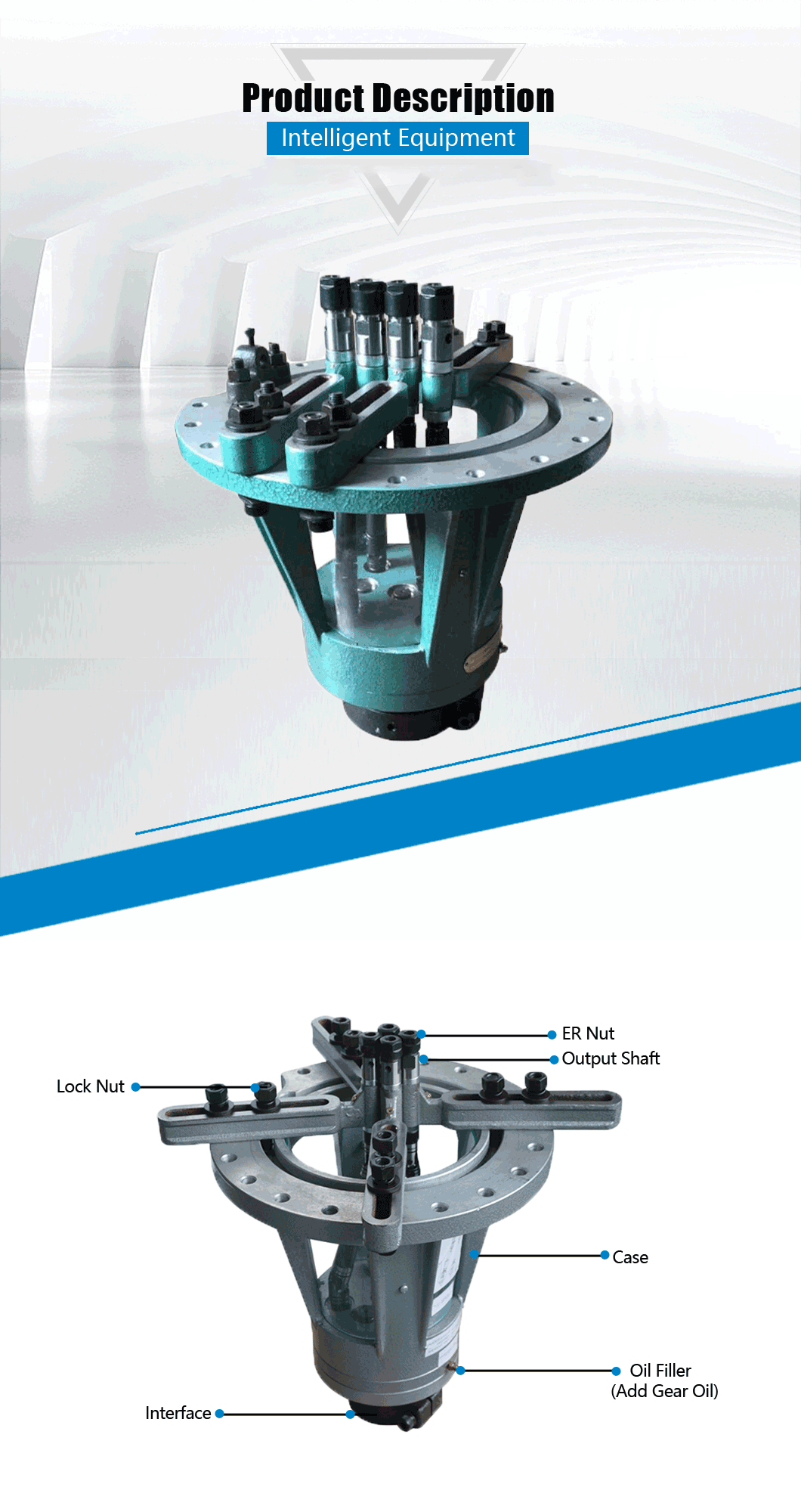 u-type square multi-spindle head mu100 composed of gearbox and ...