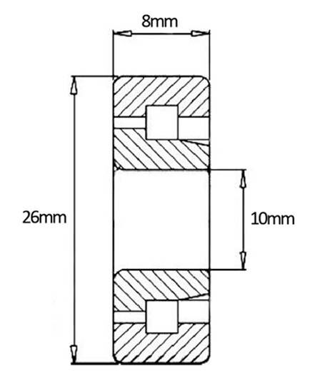 10mm Deep Groove Ball Bearing, Single Row