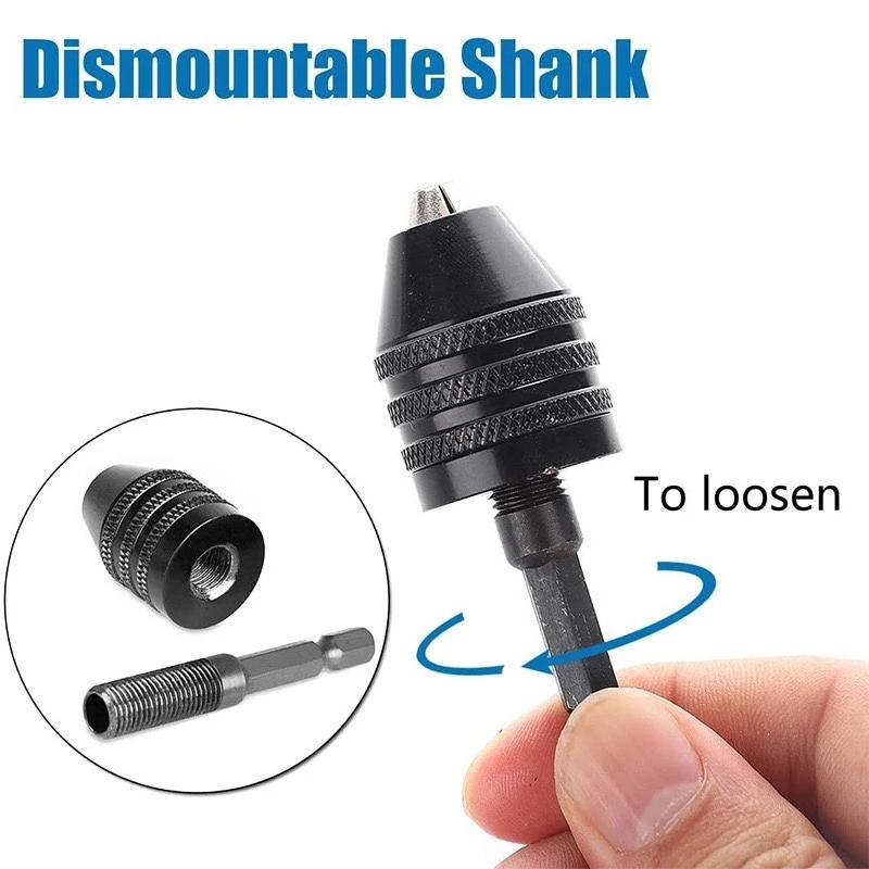 1PCS 0.3-3.6mm Drill Chuck Keyless Screwdriver Impact Driver Adaptor Electric Motor Clamp Mini Chuck Fixture Hex Shank Drill Bit Adapter