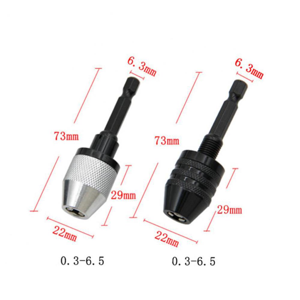 2PC Hex Shank-Black and White Keyless Drill Chuck Adapter For Easy Bit Changes Available In Electric Grinder, Nail Machine, Engraving Machine