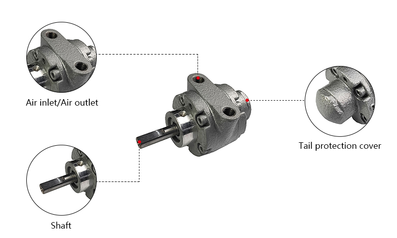300W Pneumatic Vane Air Motor, 0.31Nm, 10000rpm