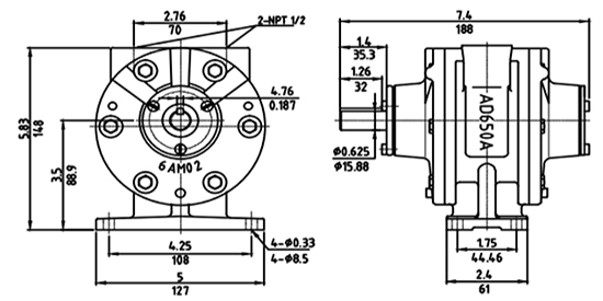 4hp (3kW) Pneumatic Vane Air Motor