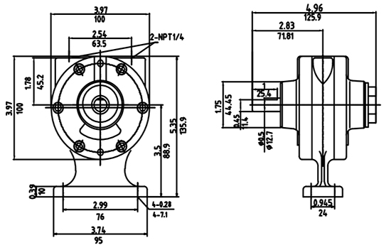 600W Pneumatic Vane Air Motor