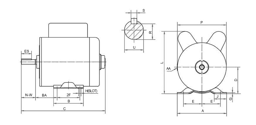 7.5 hp (5.6 kW) Air Compressor Motor, 208-230V, 1-1/8 Shaft