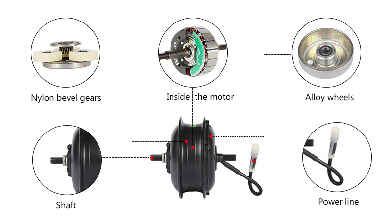250W Gear Hub Motor, 24V/ 36V/ 48V, 35 N.m