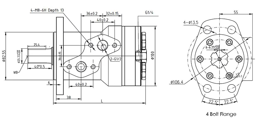 Hydraulic Orbital Motor, 200cc/rev
