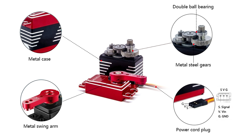 35 kg·cm (3.5 Nm) RC Servo Motor, 6V/ 7.4V