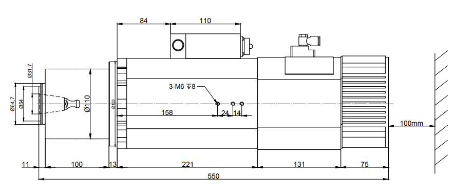9 kW CNC ATC Spindle, 24000 rpm