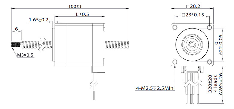 Nema 11 Stepper Motor Linear Actuator, 2 phase, 6.2V, 0.67A