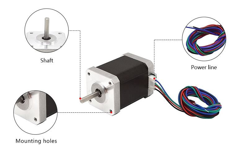 Nema 17 Stepper Motor, 2 Phase, 1.5A, 0.28N·m