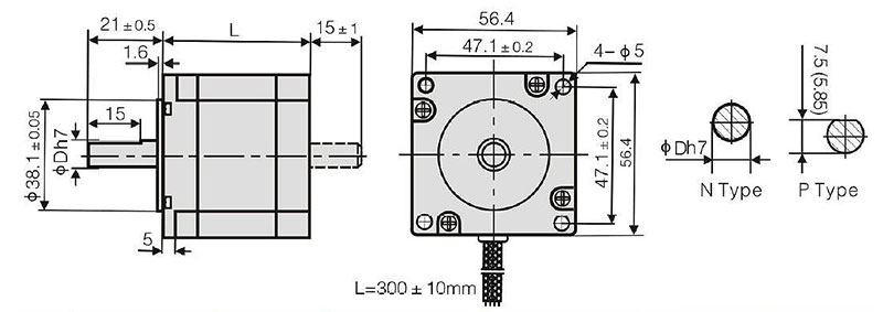 Nema 23 Stepper Motor, 2 Phase, 2.5A, 0.4N·m