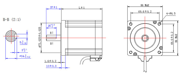 CNC Nema 34 Stepper motor, 1.8 degree, 6A, 4 wires 2 phase