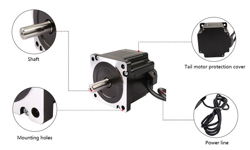 High Torque Nema 34 Stepper Motor, 6A, 1.8 degree, 4 wires