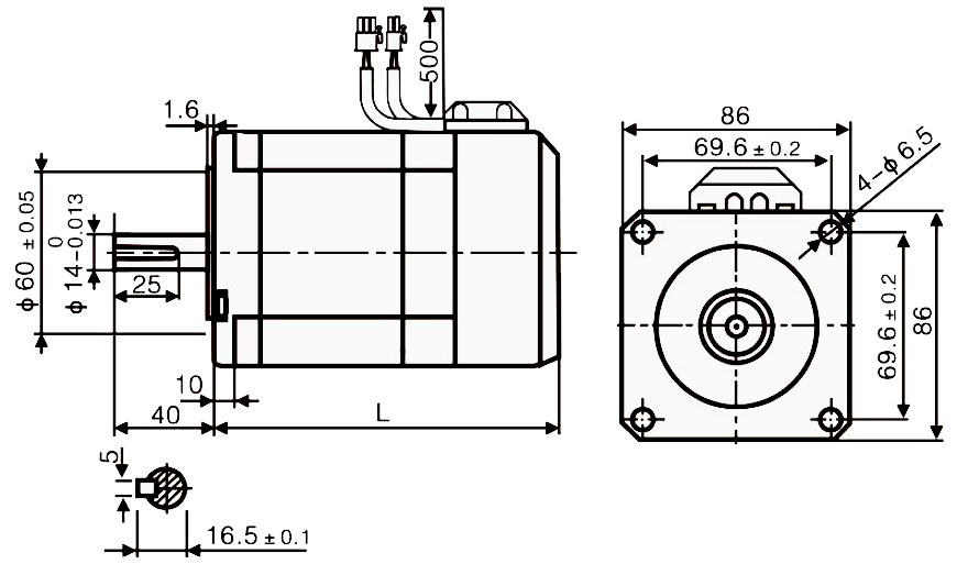 Nema 34 Closed Loop Stepper Motor, 2 Phase, 6.2A, 8.2N·m