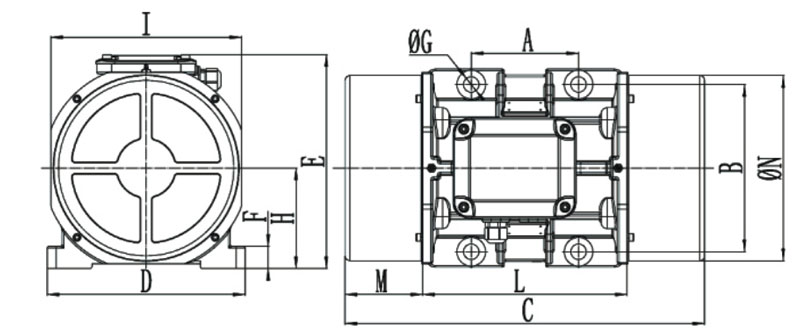 2 kW AC Vibration Motor, 3 Phase, 6 Pole