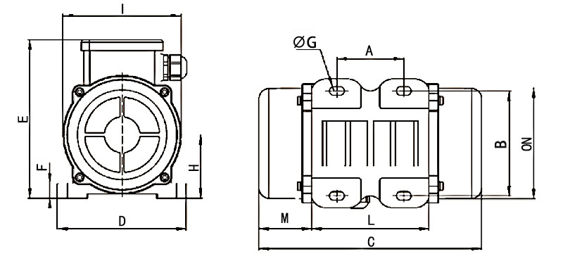 90W AC Vibration Motor, 3 Phase, 2 Pole