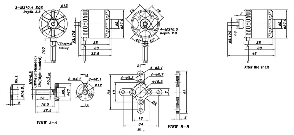 980KV Brushless Motor for Drone, 3S/4S