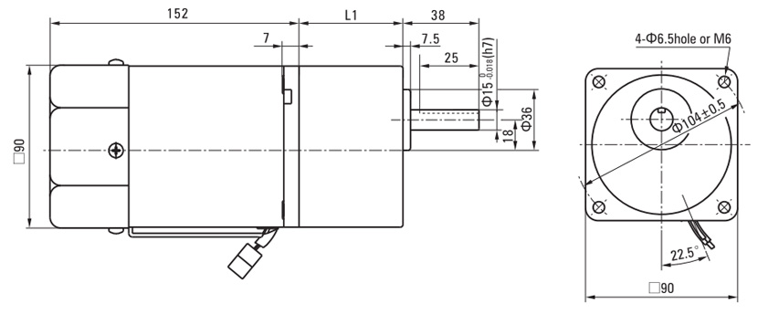 120W Single Phase AC Gear Motor, Speed Control