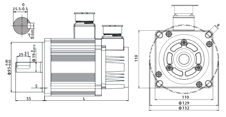 1.2 kW AC Servo Motor, 4 Nm, 3000 rpm