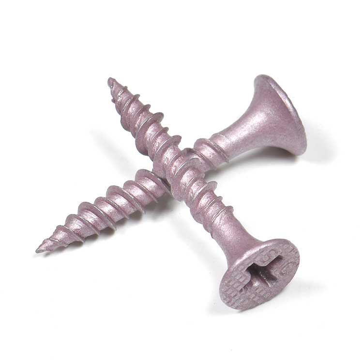 Super Anti-Corrosion Pink Color Ruspert Coating Countersunk Head CSK Head Wood Screw with Phillips Groove