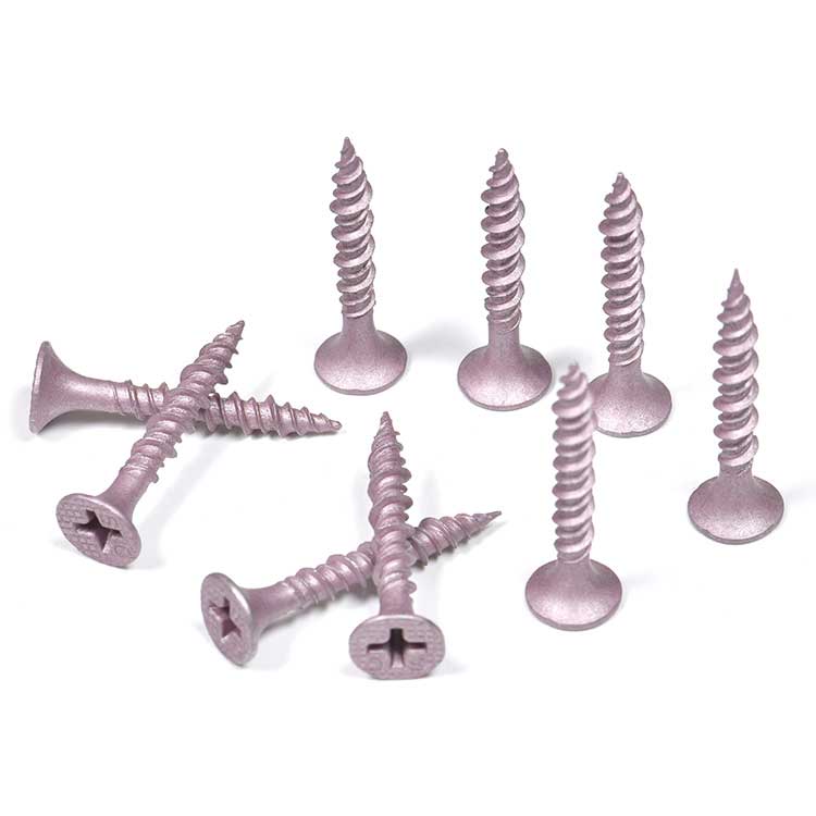 Super Anti-Corrosion Pink Color Ruspert Coating Countersunk Head CSK Head Wood Screw with Phillips Groove