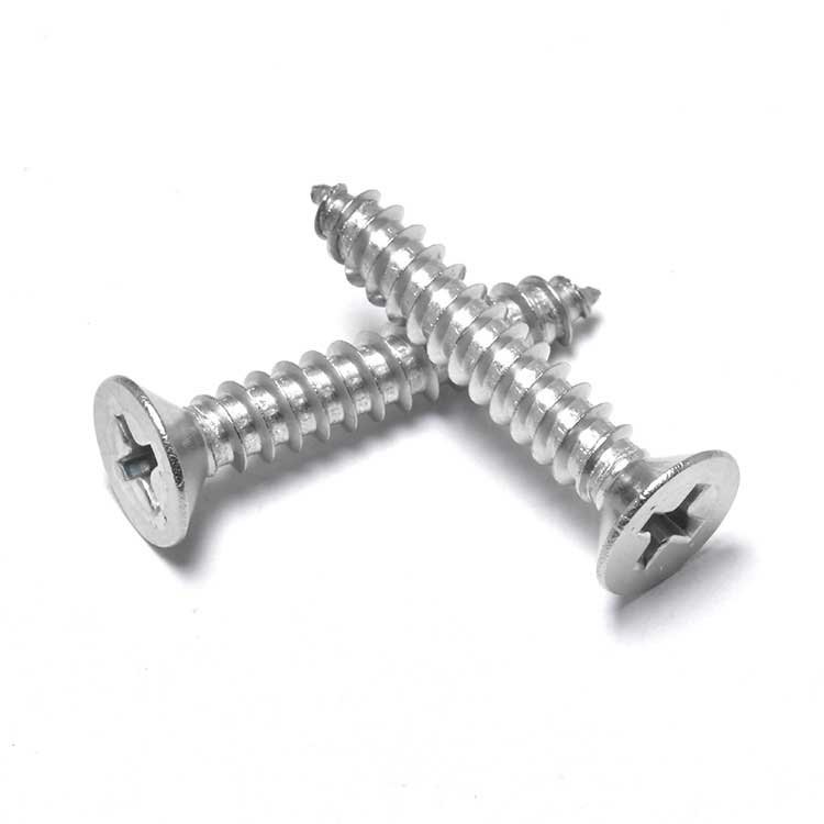 High Quality Stainless Steel 304 316 Phillips Flat Csk Head Sheet Metal Self Tapping Screws
