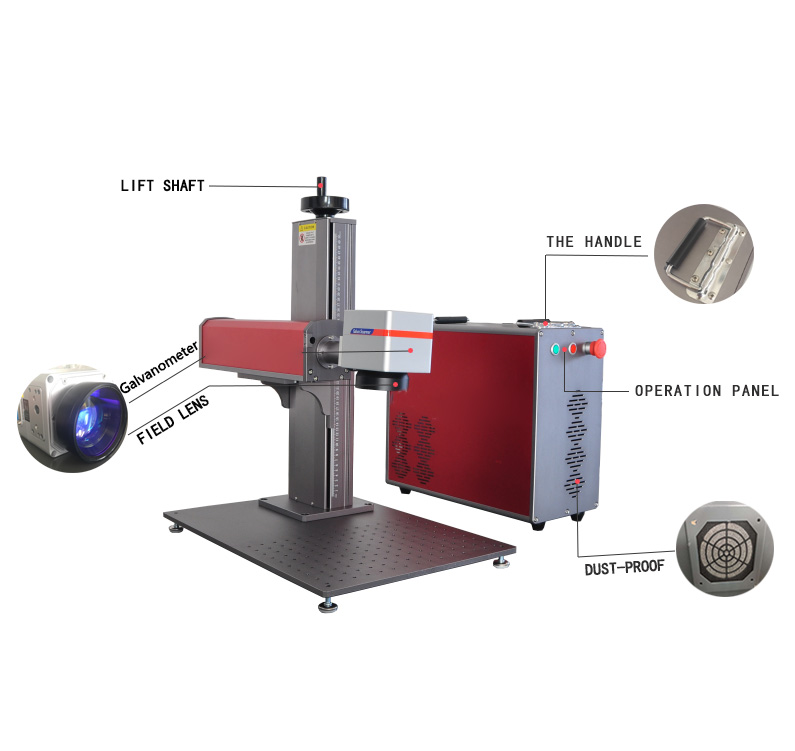 JPT 30W Portable Fiber Laser Marking Engraving Machine EZCad FDA for metal and more