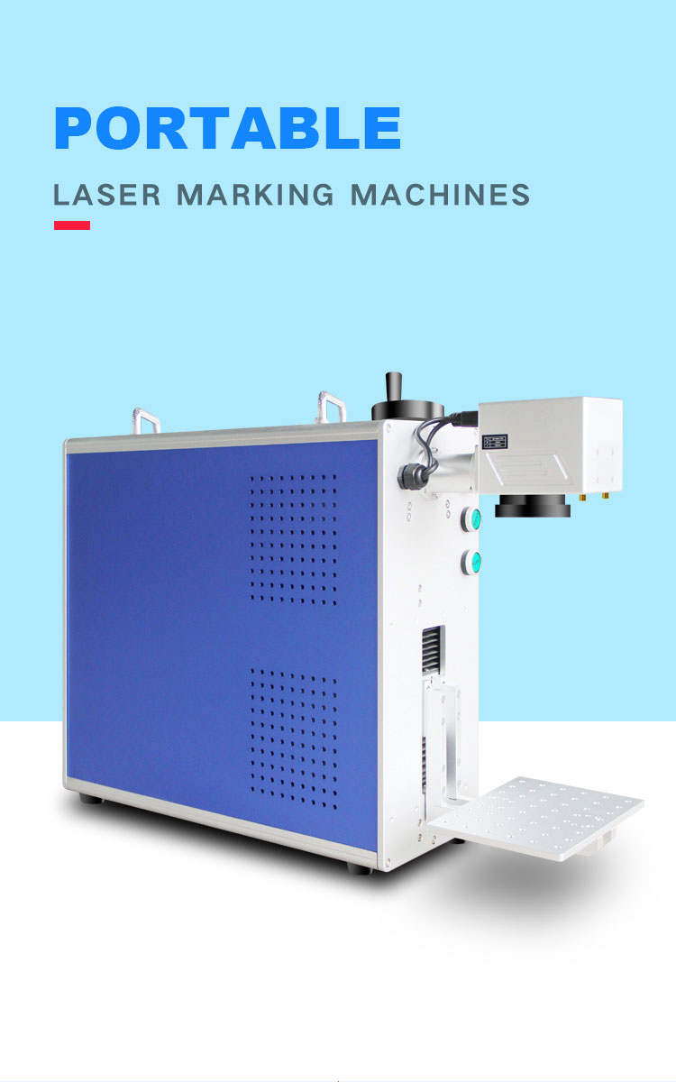 30W Portable Fiber Laser Marking Machine Adjustable Bench FDA