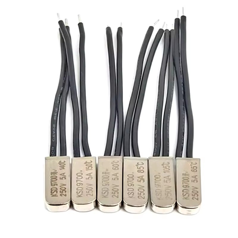Normally closed 5A 250V 40 to 150 degree celsius thermostat thermal protector fuses temperature switch KSD9700