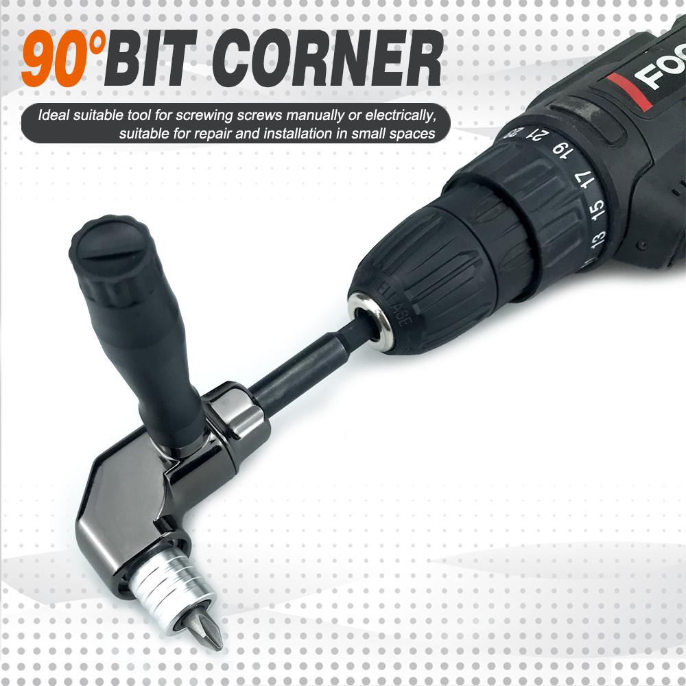 90° Turning Universal Screwdriver Batch Head Corner Adapter with Quick Release Hexagonal Interface