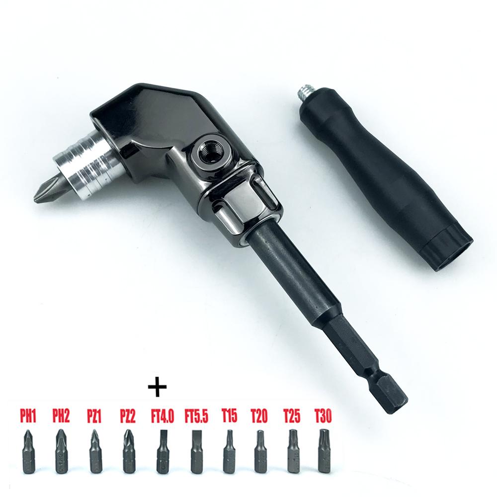 90° Turning Universal Screwdriver Batch Head Corner Adapter with Quick Release Hexagonal Interface