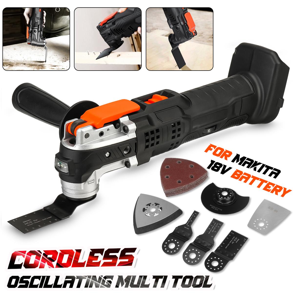 1380W 6000-25000 RPM Cordless Osillating Multi Tool 4 degrees 6 Speed Polishing Trimer Tool For Makita 18V Battery
