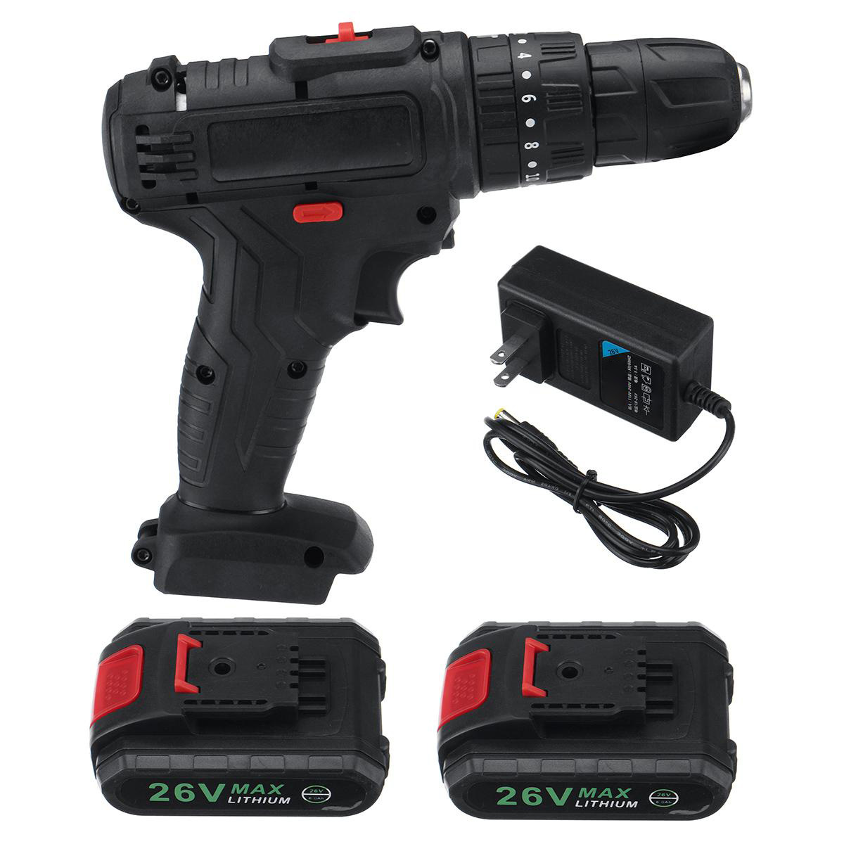 48V 1500W Impact Electric Drill 28N.m Max Torque LED Light Screwdriver Power W/ 1/2pc Battery