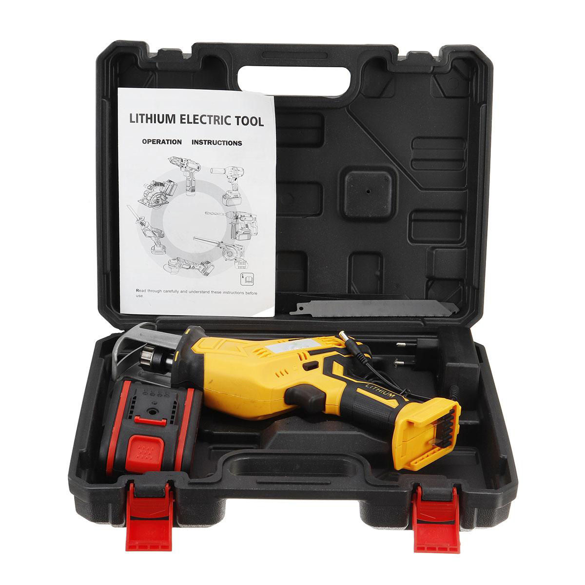 Socoje 88VF 10mm Cordless Electric Reciprocating Saw w/ 4 Blades Electric Wood Cutting Recip Prunning