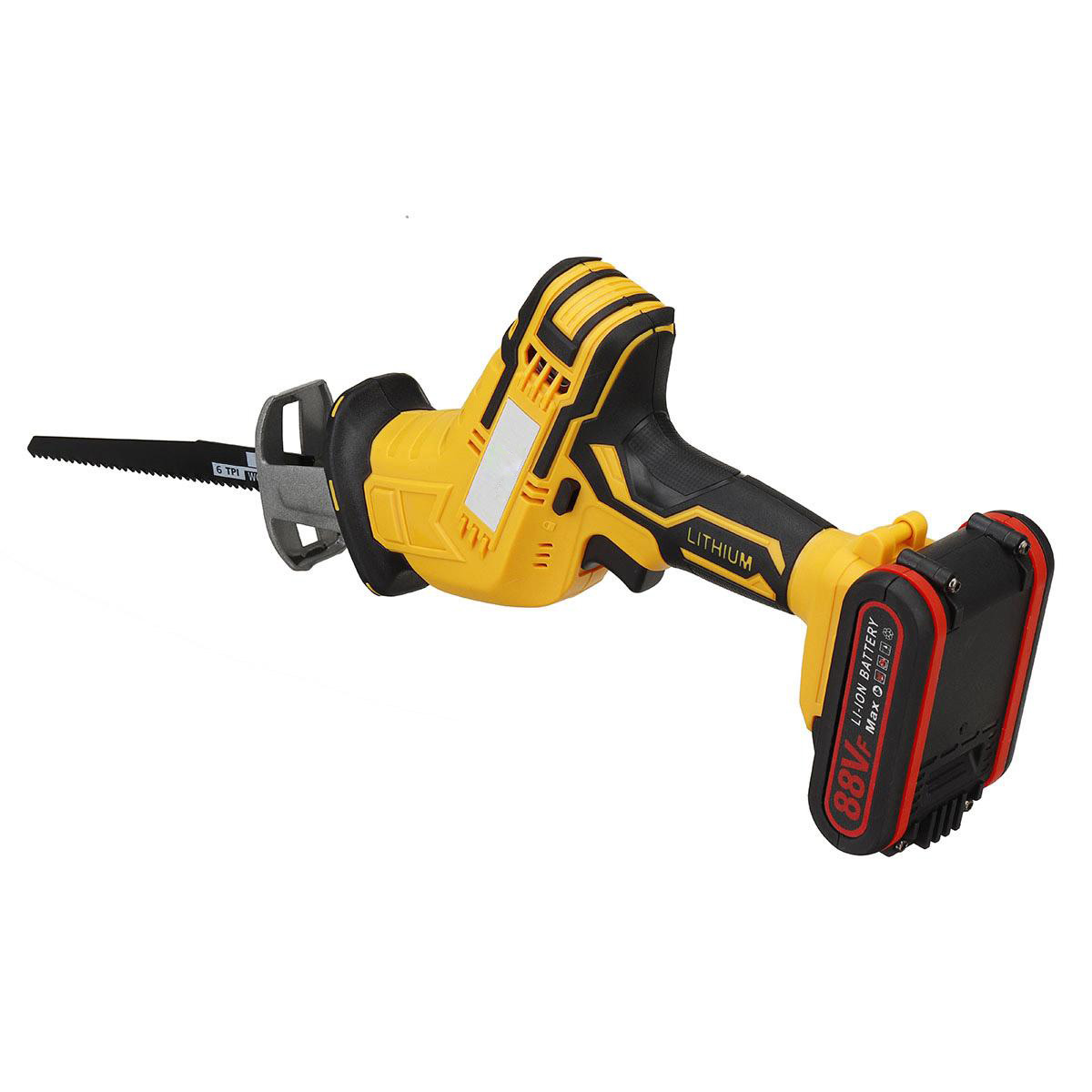 Socoje 88VF 10mm Cordless Electric Reciprocating Saw w/ 4 Blades Electric Wood Cutting Recip Prunning