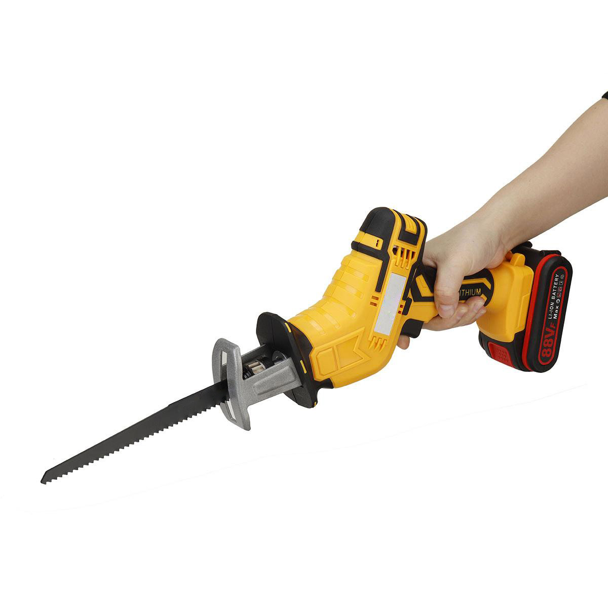 Socoje 88VF 10mm Cordless Electric Reciprocating Saw w/ 4 Blades Electric Wood Cutting Recip Prunning