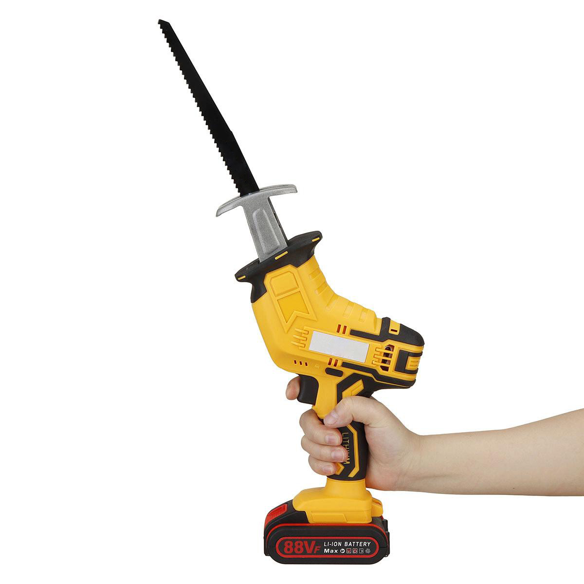 Socoje 88VF 10mm Cordless Electric Reciprocating Saw w/ 4 Blades Electric Wood Cutting Recip Prunning