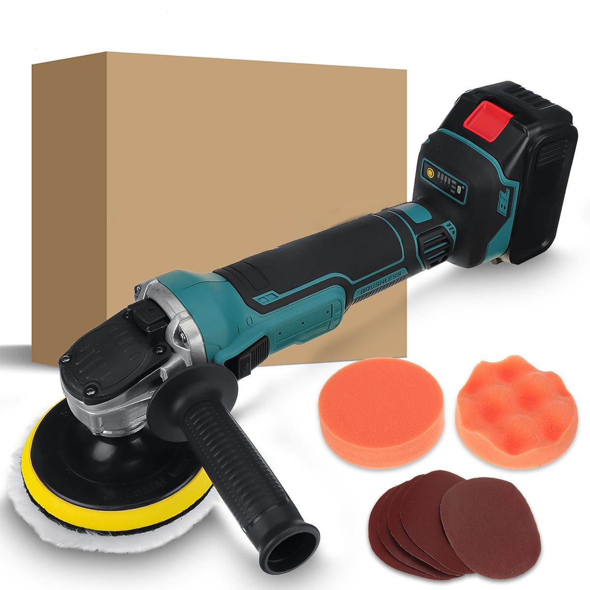 Socoje 288VF 1580W Cordless Polisher Car Polishing Tool Sander Buffing Waxing Machine For Makkita 18V Battery