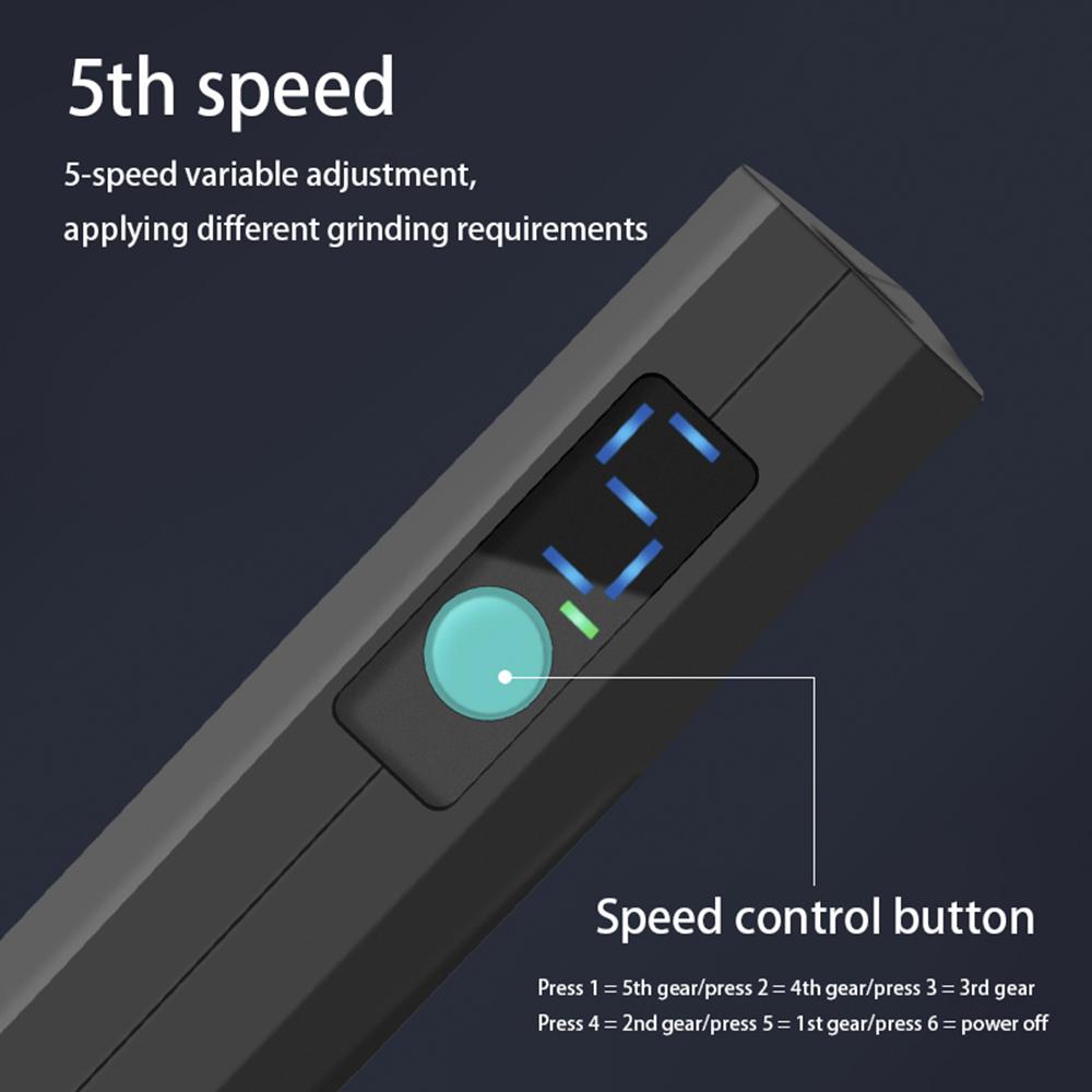 Mini 5-Speed Adjustable Rechargeable Electric Grinder Pen Nail Polisher Control for Precise Cutting Polishing Engraving Handheld Tool