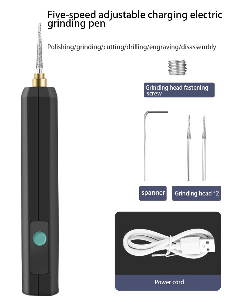 Mini 5-Speed Adjustable Rechargeable Electric Grinder Pen Nail Polisher Control for Precise Cutting Polishing Engraving Handheld Tool